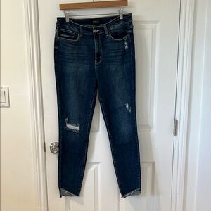 Judy Blue Skinny Jeans Blue Distressed Ankle-Length